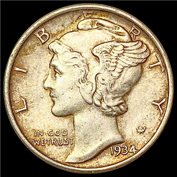 1934 Mercury Dime CHOICE AU