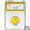 Image 1 : 1994 1/4oz $10 AGE PGA MS70