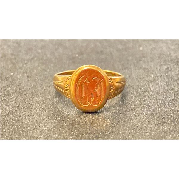 10K MENS SIGNET RING (10.3G)