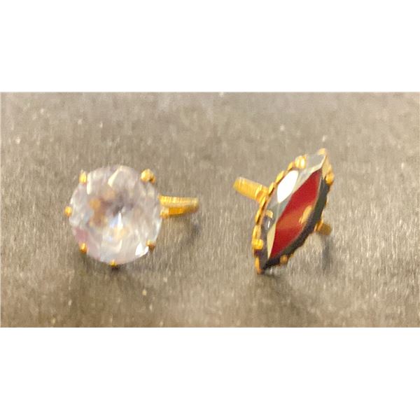 10K LADIES RING SET WITH BLUE STONE (4.5G) & 10K RING SET WITH HEMATITE (2.8G)