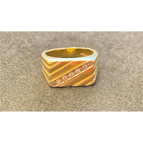 14K MENS RING SET WITH DIAMONDS (9.2G)