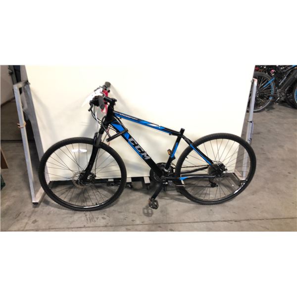 BLACK/BLUE CCM KROSSPORT FRONT SUSPENSION 21-SPEED MOUNTAIN BIKE - NO SEAT