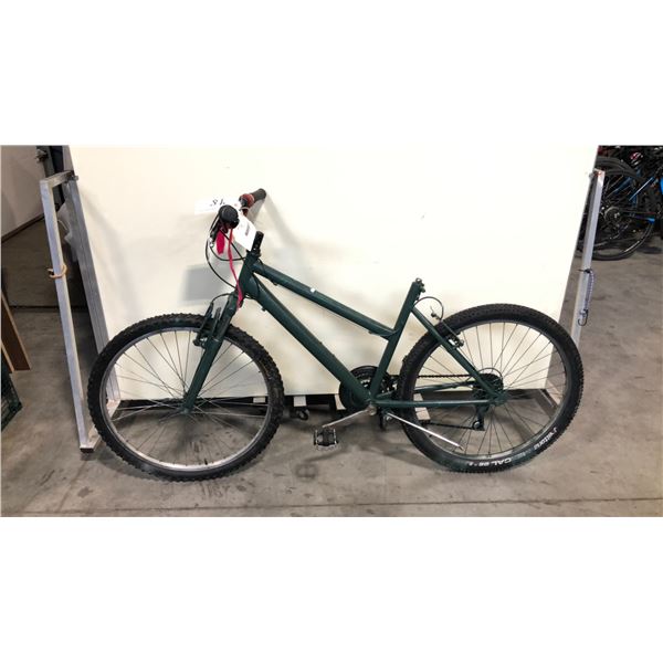GREEN NO NAME FRONT SUSPENSION 21-SPEED MOUNTAIN BIKE - NO SEAT