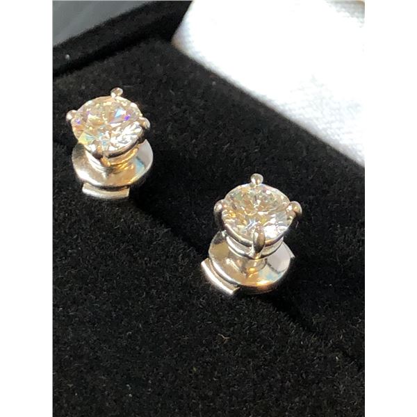 TIFFANY & COMPANY PLATINUM (95% PURITY)  & DIAMOND SET STUD EARRINGS, DIAMOND WEIGHT 1.54 CARATS