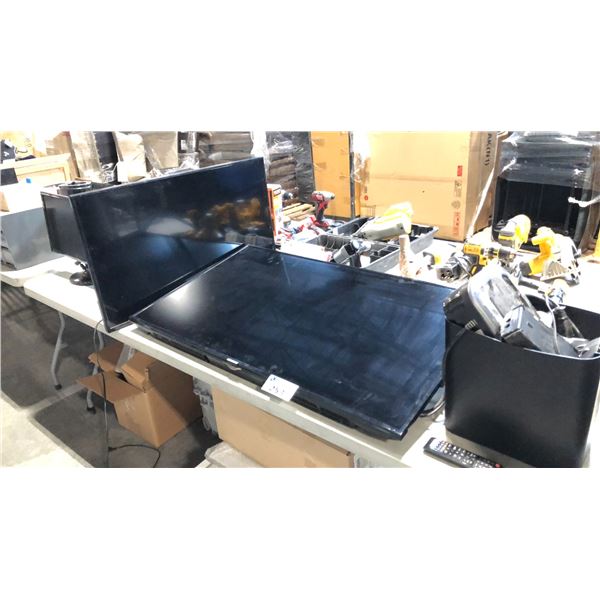 2 LCD TV'S, 2 MONITORS AND MISC ELECTRONICS