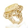Image 9 : Vintage 14k Gold Carved Oval Nun Cameo Open Freeform Nugget Textured Ring