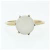 Image 4 : Antique Victorian 14k Gold 8.3mm Round Cabochon Moonstone 6-Prong Solitaire Ring