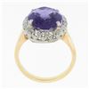 Image 7 : Vintage 14K TT Gold 7.15 ctw Oval Amethyst w/ Round Diamond Halo Cocktail Ring