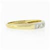 Image 5 : Antique 14k Yellow Gold w/ Palladium Top 0.20 ctw Pave Diamond Wedding Band Ring