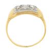 Image 7 : Antique Edwardian 14k TT Gold 0.20 ctw Old European Dual Diamond Etched Band Rin