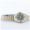 Image 4 : Rolex Ladies Quickset 18K Yellow Gold And Steel Green Vignette Diamond And Emera