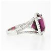 Image 7 : 14k Gold 13.75 ctw GIA Cushion Purple Pink Tourmaline Diamond Halo Cocktail Ring