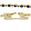 Image 3 : 18K Yellow Gold 2.60 ctw Alternating Oval Sapphire Round Diamond Chain Bracelet