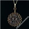 Image 3 : Antique Victorian 10k Gold Rose Cut Red Garnet Milgrain Flower Pendant Necklace