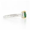 Image 5 : NEW 18K TT Gold 0.66 ctw Marquise Prong Diamond & Emerald Five 5 Stone Band Ring