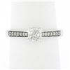 Image 1 : 10k White Gold 0.30 ctw Illusion Set Diamond Solitaire w/ Accents Promise Ring