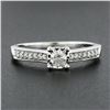 Image 2 : 10k White Gold 0.30 ctw Illusion Set Diamond Solitaire w/ Accents Promise Ring