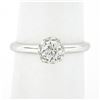 Image 1 : 14K White Gold 0.46 ctw Prong Illusion Set Round Diamond Solitaire Engagement Ri