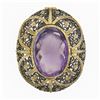 Image 2 : Antique Giovanni Apa 14K Gold Hand Carved Amethyst Cameo DETAILED Brooch Pendant