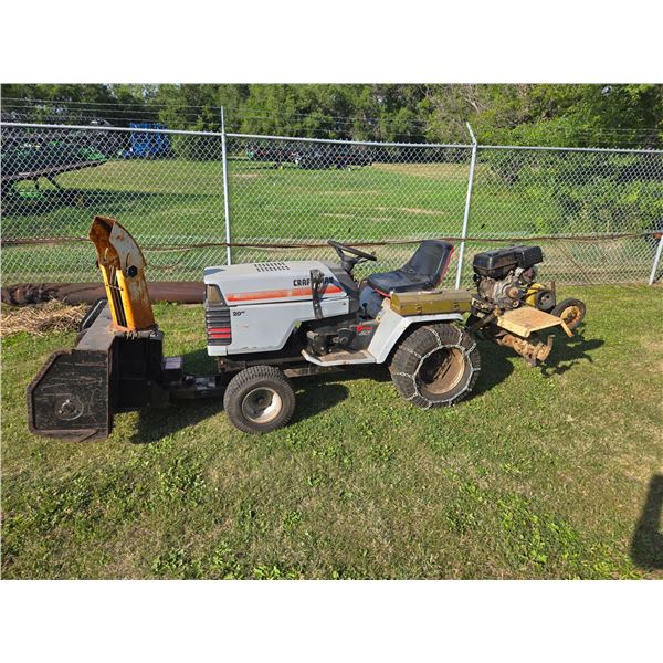 Craftsmen 20 HP  6 Spd 50" mower deck ,42" Front Mount snowblower,9 HP Rear Tiller ,32" Lawn Sweep