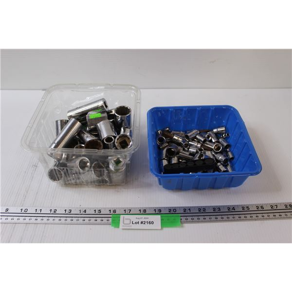 (2) Containers of Sockets - Assorted Sizes