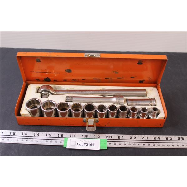 Imperial 1/2" Socket Ratchet Set in Orange Metal Case