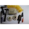 Image 2 : Yellow Hose, Assorted Hammers and Screwdrivers and Assorted Items