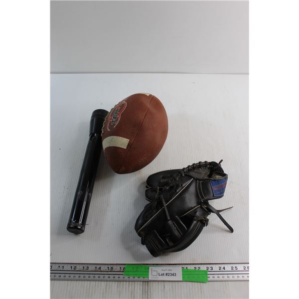 American Football, Catch Glove and Phillips Flashlight