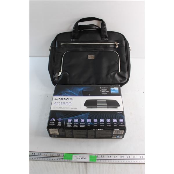 Linksys AC1600 Dual Band Smart Wi Fi Router and Laptop Bag