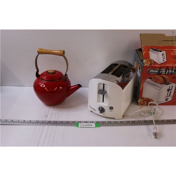 Proctor Silex Toaster & Red Kettle