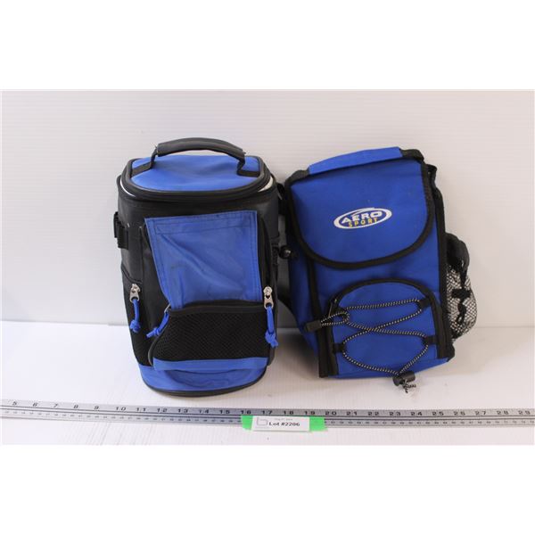 (2) Blue Lunch Bags