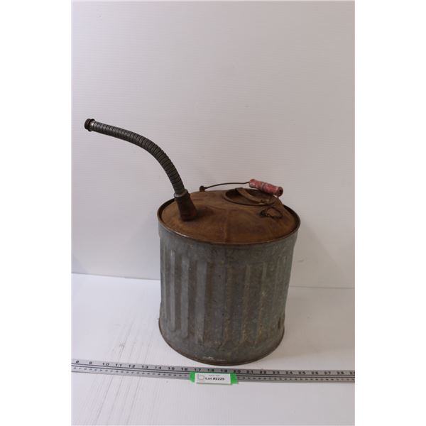 Antique Galvanized Gas Can - 12" X 12"