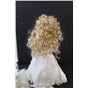 Image 5 : Porcelain Southern Bell Doll w/Stand - 16" Tall