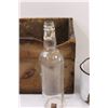 Image 3 : Antique Wooden Crate w/Brown Juice Jug, Enamel Medical Cup & Glass Bottle
