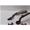 Image 2 : Antique Hand Tools: Various Wrenches, Punch, Bull Horn Clamp, Stove Lid Handle, Misc.