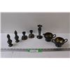 Image 1 : Plated Lead Candle Holders, Salt & Pepper Shakers, Creamer & Sugar Holders
