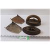 Image 1 : Antique Cast Sad Iron & Wood Handle, Ironing Plates