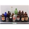 Image 1 : Vintage Glass Bottle Lot: Molson, Alta, Resdan, Medicine, Blue & Green Bottles, Misc.