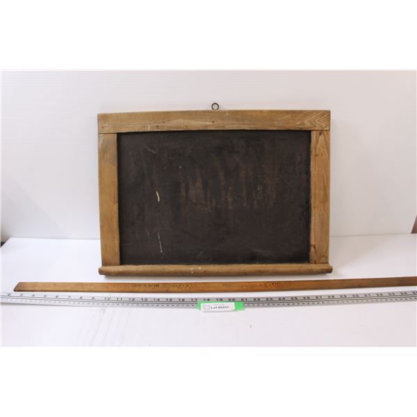Vintage Chalkboard - 20" x 14" & Wood Meter Stick