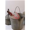 Image 2 : (2) Galvanized Bucket & Pouring Bucket & Funnel