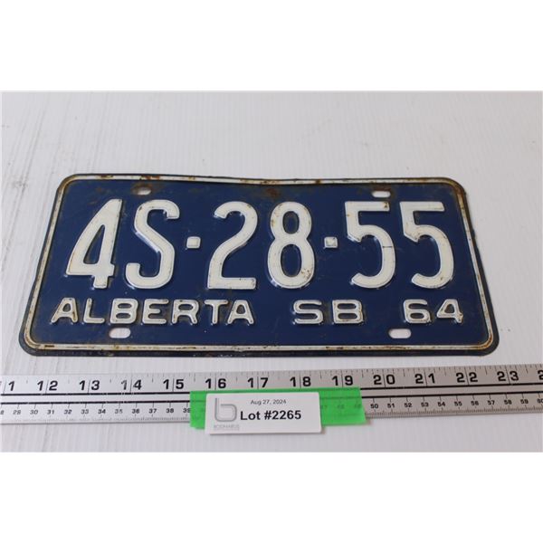 Alberta License Plate - 1964
