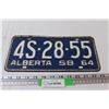 Image 1 : Alberta License Plate - 1964