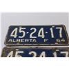 Image 2 : Pair of Alberta License Plates - 1964
