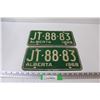 Image 1 : Pair of Alberta License Plates - 1968
