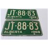 Image 3 : Pair of Alberta License Plates - 1968