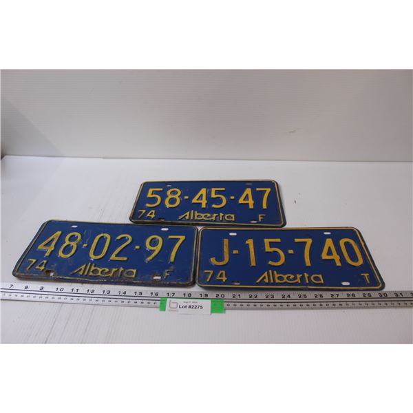 (4) Alberta License Plates - 1974