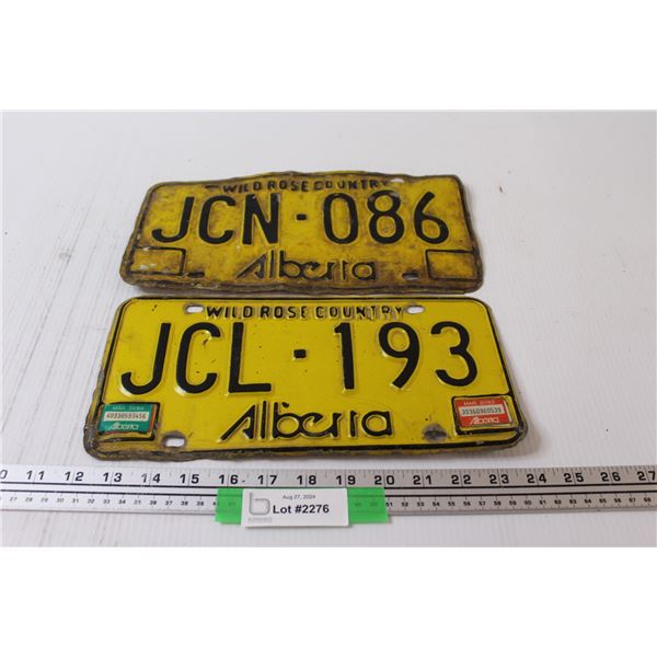 (2) Alberta License Plates - 1980's