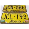 Image 3 : (2) Alberta License Plates - 1980's