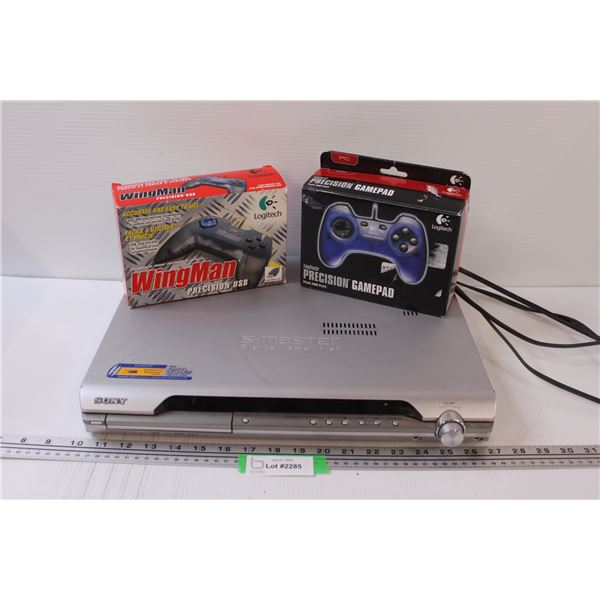 Sony S-Master Digital Amplifier & DVD Player, (2) Logitech Gaming Controllers