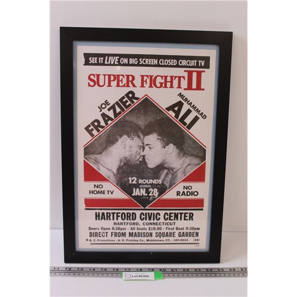Framed Boxing Poster: Joe Frazier & Muhammad Ali - 20" x 14"